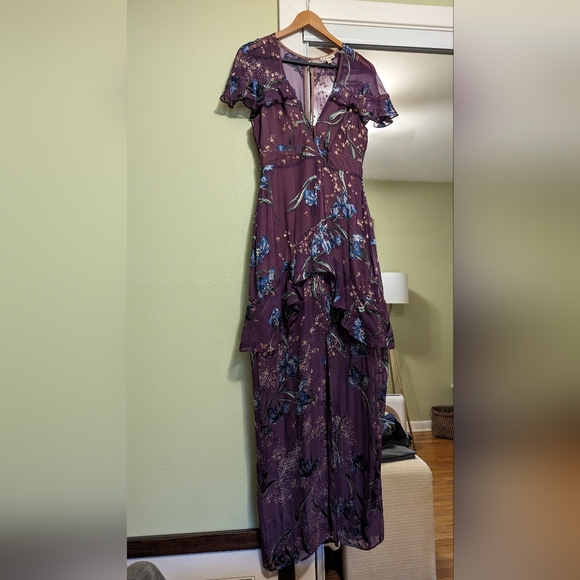For Love and Lemons Cleo Floral Maxi dress in Violet size M - Picture 2 of 8